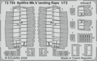 Eduard 72753 Spitfire Mk.V landing flaps for Eduard 1:72