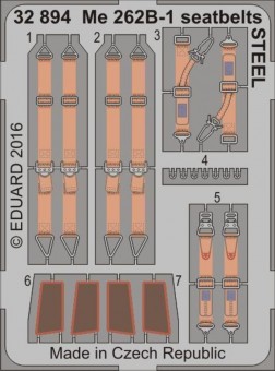 Eduard 32894 Me 262B-1 seatbelts STEEL for Revell 1:32