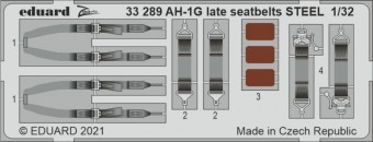 Eduard 33289 AH-1G late seatbelts STEEL for ICM 1:32