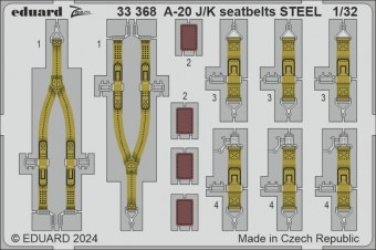 Eduard 33368 A-20J/K seatbelts STEEL HKM 1:32