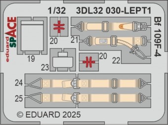 Eduard 3DL32030 Bf 109F-4 SPACE HOBBY 2000 / HASEGAWA 1:32