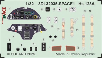 Eduard 3DL32035 Hs 123A SPACE 1/32 for ICM 1:32