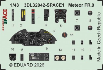 Eduard 3DL32042 Meteor FR.9 SPACE for Revell 1:32