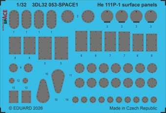 Eduard Accessories 3DL32053 He 111P-1 surface panels SPACE for Revell 1:32