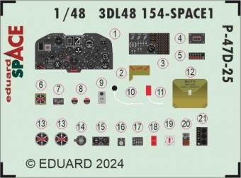 Eduard 3DL48154 P-47D-25 SPACE 1/48 