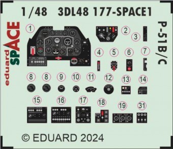 Eduard 3DL48177 P-51B/C SPACE EDUARD 1:48