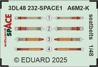 Eduard 3DL48232 A6M-2K seatbelts SPACE EDUARD 1:48