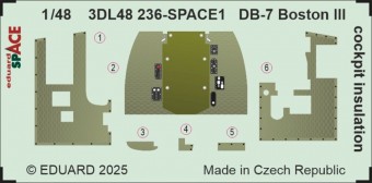 Eduard 3DL48236 DB-7 Boston III cockpit insulation SPACE HKM 1:48