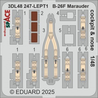 Eduard 3DL48247 B-26F Marauder cockpit & nose SPACE ICM 1:48