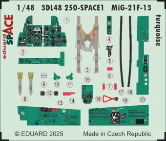 Eduard 3DL48250 MiG-21F-13 turquoise SPACE 1/48 for Eduard 1:48