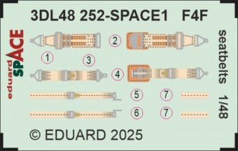 Eduard 3DL48252 F4F seatbelts SPACE 1/48 for Eduard 1:48
