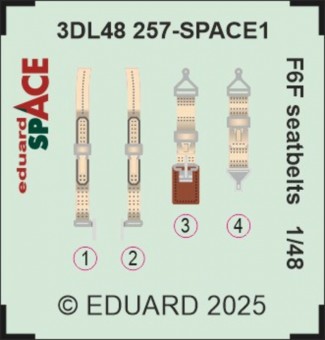 Eduard 3DL48257 F6F seatbelts SPACE 1:48