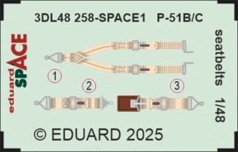 Eduard 3DL48258 P-51B/C seatbelts SPACE 1:48