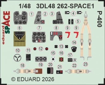 Eduard 3DL48262 P-400 SPACE for Arma Hobby 1:48