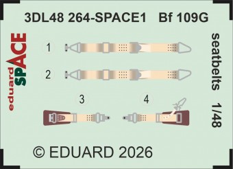 Eduard 3DL48264 Bf 109G seatbelts SPACE 1:48