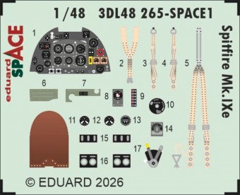 Eduard 3DL48265 Spitfire Mk.IXe SPACE for Airfix 1:48