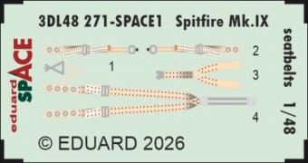 Eduard 3DL48271 Spitfire Mk.IX seatbelts SPACE 1:48