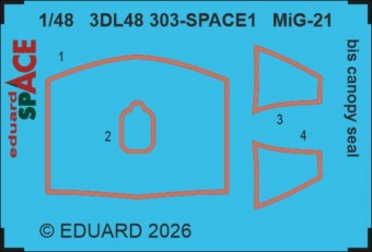 Eduard Accessories 3DL48303 MiG-21bis canopy seal SPACE for Eduard 1:48