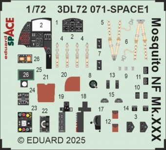 Eduard 3DL72071 Mosquito NF Mk.XXX SPACE 1/72 for Special Hobby 1:72