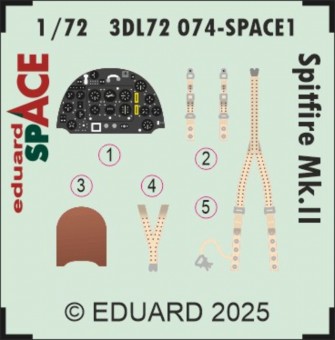 Eduard 3DL72074 Spitfire Mk.II SPACE for IBG 1:72