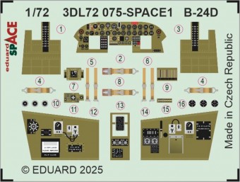Eduard 3DL72075 B-24D SPACE for Airfix 1:72