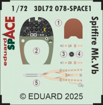 Eduard 3DL72078 Spitfire Mk.Vb SPACE for Eduard 1:72