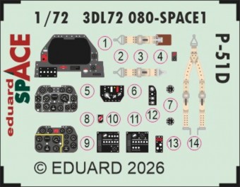Eduard 3DL72080 P-51D SPACE for Arma Hobby 1:72