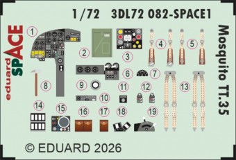 Eduard 3DL72082 Mosquito TT.35 SPACE for Airfix 1:72