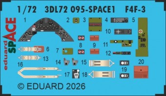 Eduard Accessories 3DL72095 F4F-3 SPACE for Arma Hobby 1:72