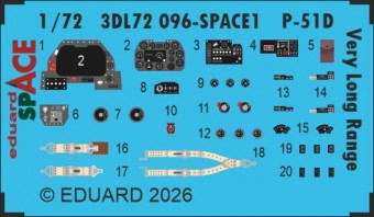 Eduard Accessories 3DL72096 P-51D Very Long Range SPACE for Arma Hobby 1:72