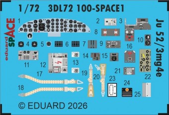 Eduard Accessories 3DL72100 Ju 52/3mg4e SPACE for Airfix 1:72