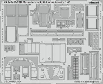 Eduard 491454 B-26B Marauder cockpit & nose interior ICM 1:48