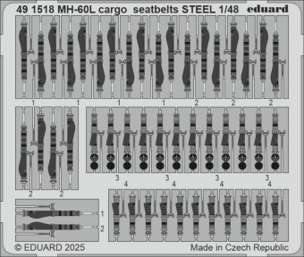 Eduard 491518 MH-60L cargo seatbelts STEEL ICM 1:48