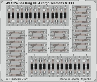 Eduard 491524 Sea King HC.4 cargo seatbelts STEEL AIRFIX 1:48