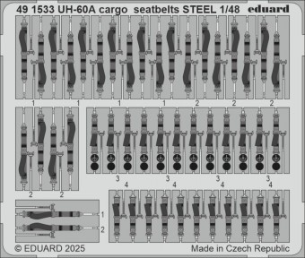 Eduard 491533 UH-60A cargo seatbelts STEEL ICM 1:48