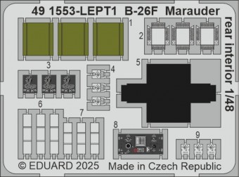 Eduard 491553 B-26F Marauder rear interior ICM 1:48