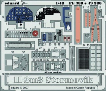 Eduard 49380 Il-2m3 Stormovik self adhesive for Accurate Miniature Bausatz. 1:48