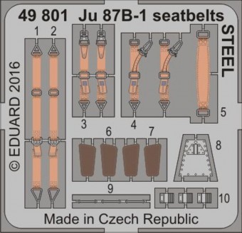 Eduard 49801 Ju 87B-1 seatbelts STEEL for Airfix 1:48