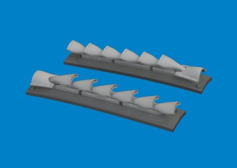 Eduard 6481098 P-40 cold weather exhaust stacks fishtail PRINT EDUARD 1:48