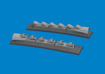 Eduard 6481099 P-40 cold weather exhaust stacks rounded PRINT EDUARD 1:48