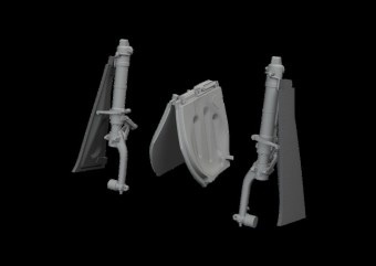 Eduard 6481161 P-51D undercarriage legs PRINT for Eduard 1:48
