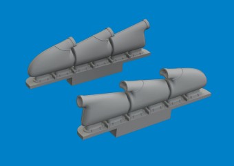 Eduard 672408 Spitfire Mk.V three-stacks exhaust rounded PRINT TAMIYA 1:72