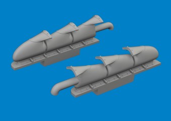Eduard 672409 Spitfire Mk.V three-stacks exhaust fishtail PRINT TAMIYA 1:72