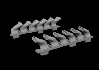 Eduard 672435 Spitfire Mk.V six-stacks exhaust fishtail PRINT for Eduard 1:72