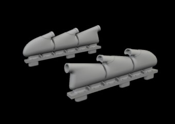 Eduard 672441 Spitfire Mk.V three-stacks exhaust rounded PRINT for Eduard 1:72