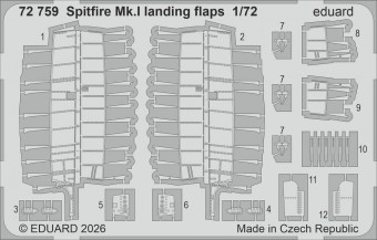 Eduard Accessories 72759 Spitfire Mk.I landing flaps for Eduard 1:72