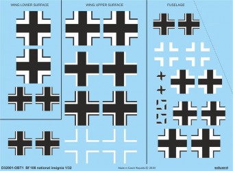 Eduard D32001 Bf 108 national insignia for Eduard 1:32
