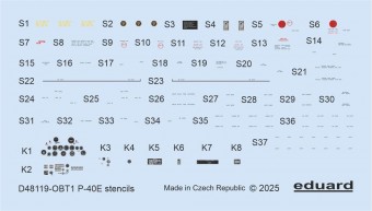 Eduard D48119 P-40E stencils EDUARD 1:48