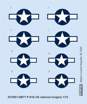 Eduard D72051 P-51D US national insignia 1:72