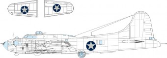 Eduard EX1053 B-17F US national insignia rounded 1:48